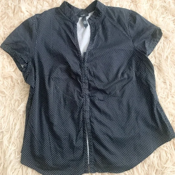 Alfani | Polka Dot Button Up Shirt Short Sleeve - Picture 4 of 10